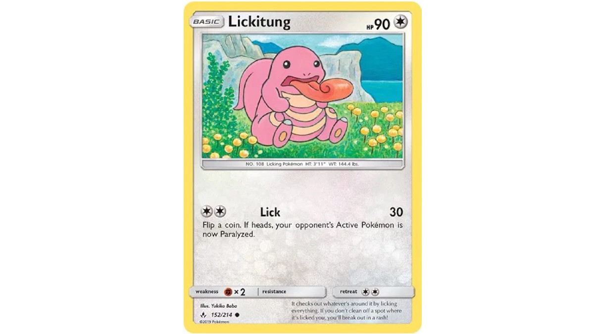 Lickitung in the PTCG.