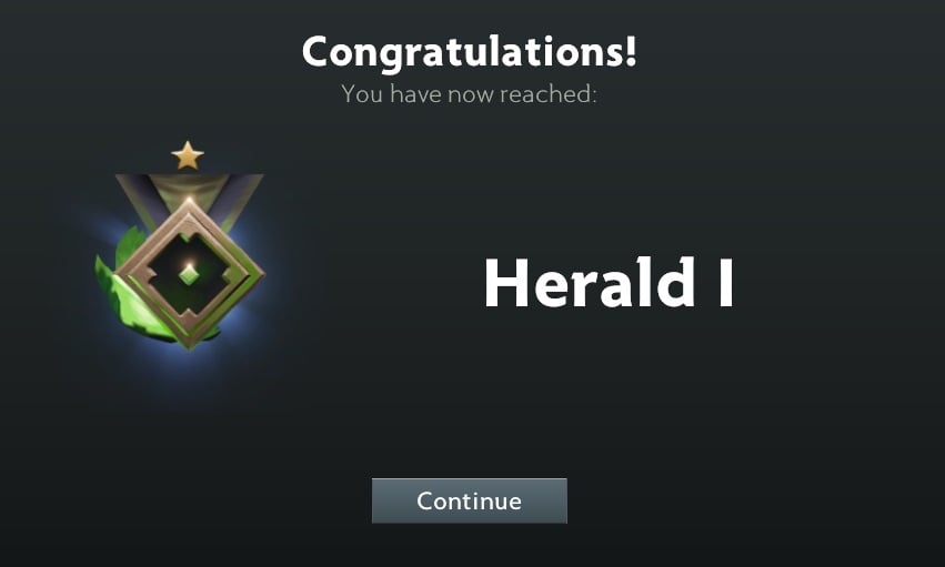 The Herald rank medal in Dota 2.