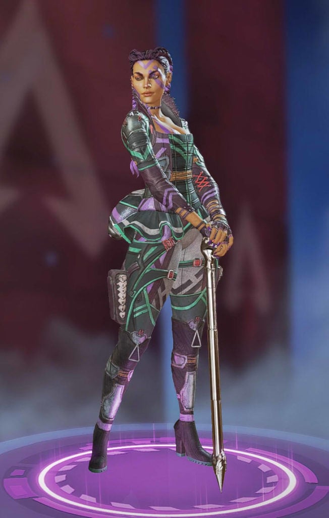 Loba wears a dart frog-inspired skin.