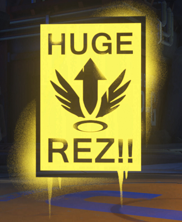 A spray-painted sign that reads