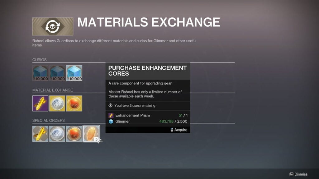 Rahool's Material Exchange in Destiny 2