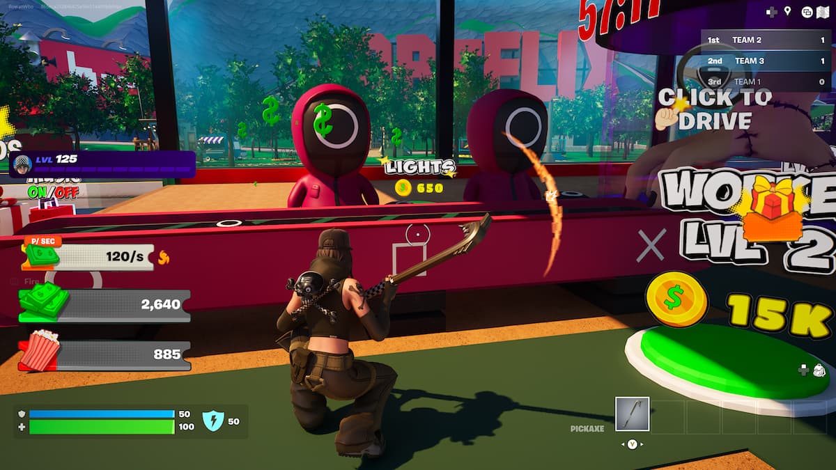 fortnite squid tycoon characters in pink guard outfits