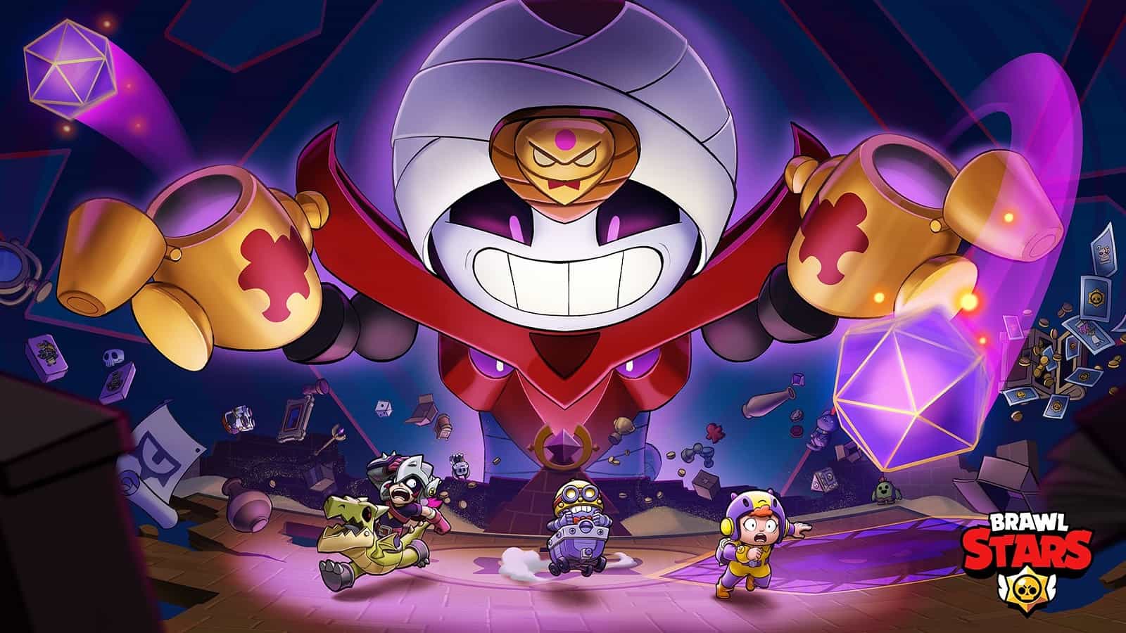 cover art for Brawl Stars featuring Meeple.