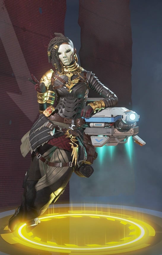 Lifeline wears a masked skin with plenty of sharp gold edges.