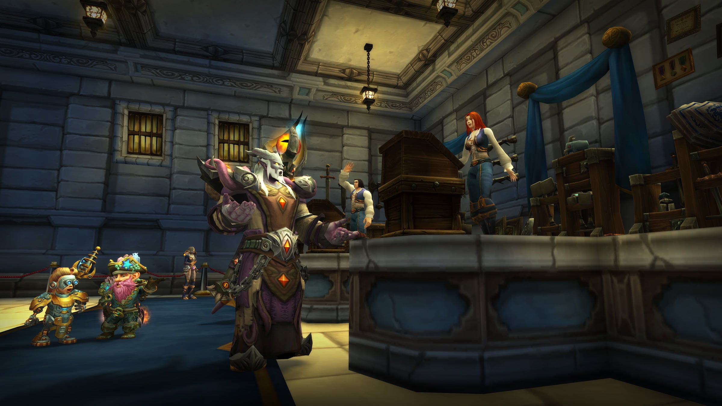 Draenei character buying items at the auction house.