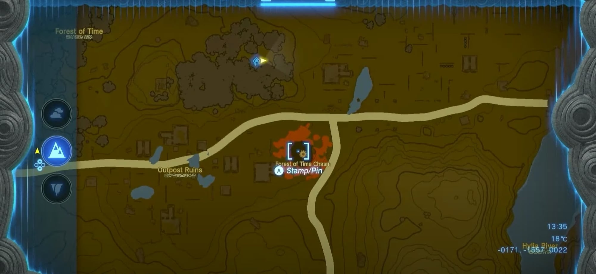 The Forest of Time Chasm location