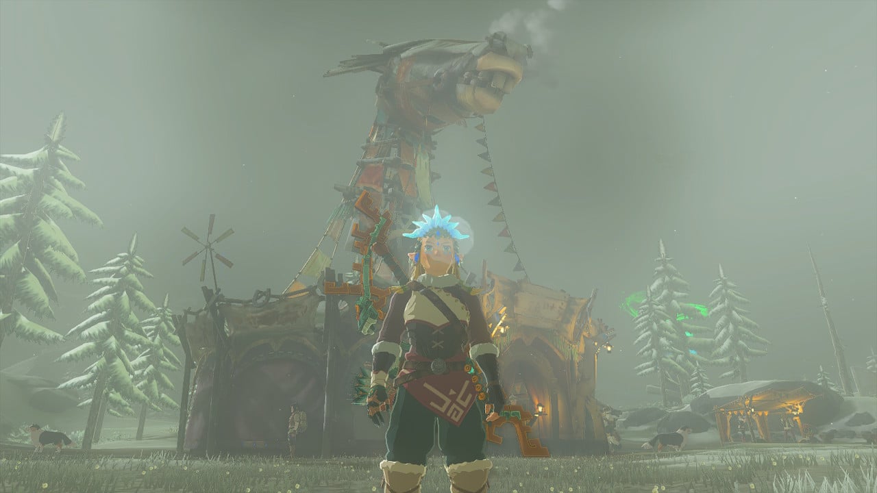 Link standing in front of the Snowfield Stable