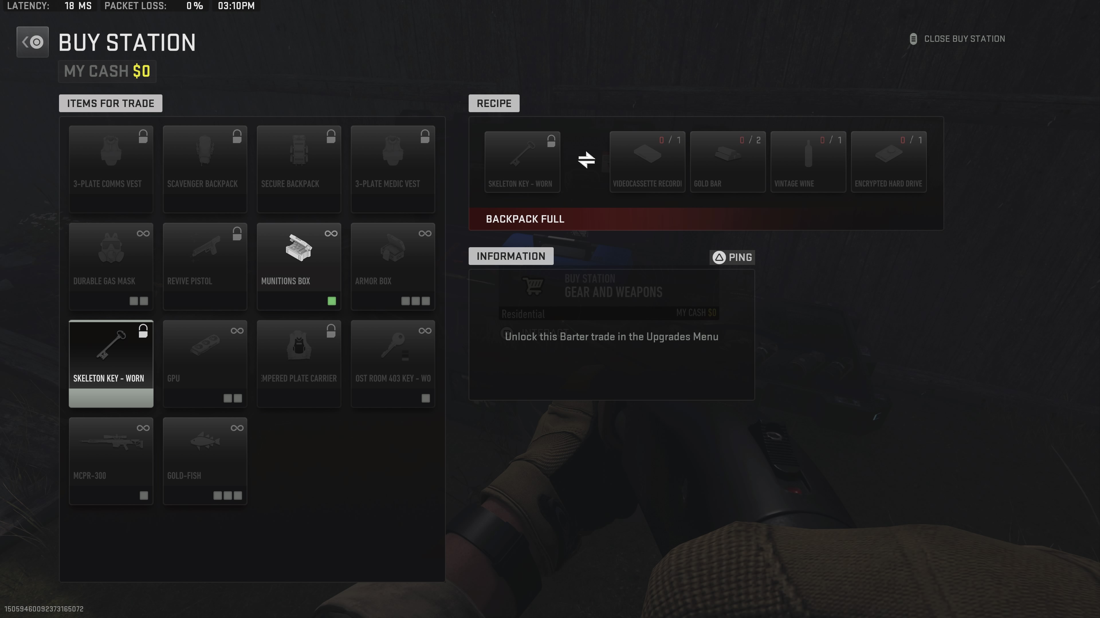 The Ashika Island Barter menu for the Skeleton Key as of June 2023.