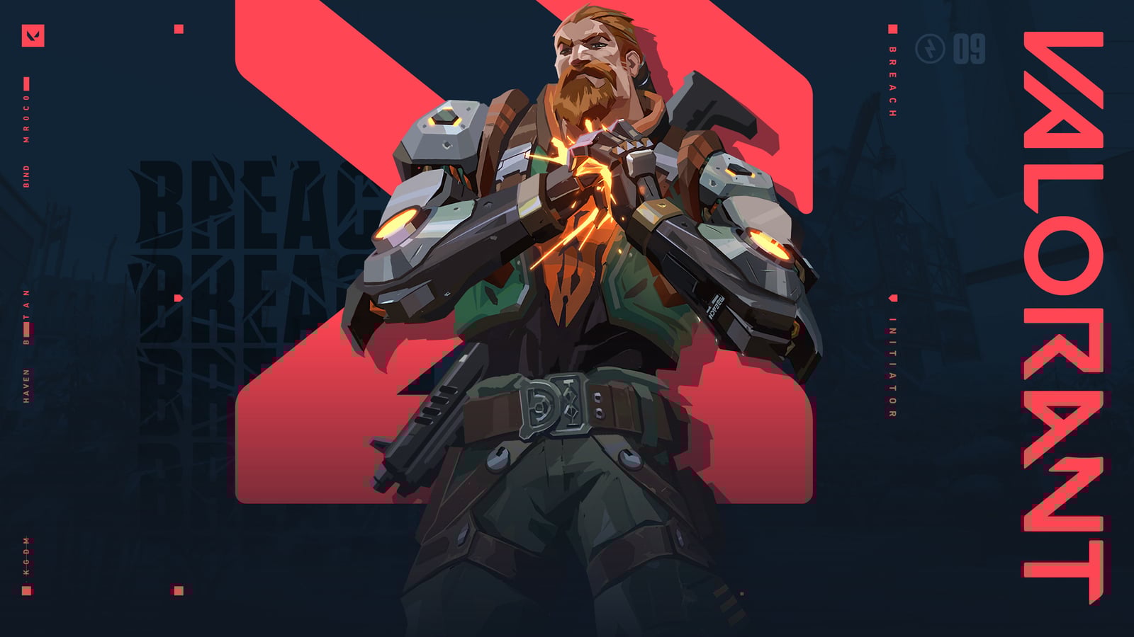 Breach, one of VALORANT's initiators , getting ready for a fight.