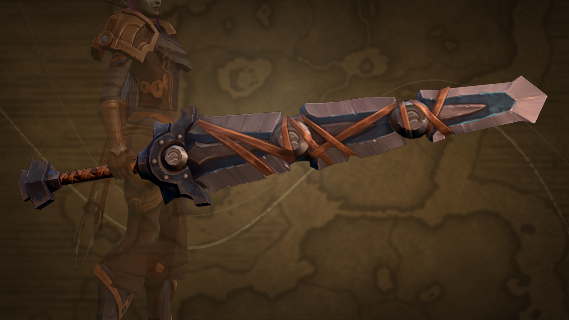 WoW character holding the Conquest weapon