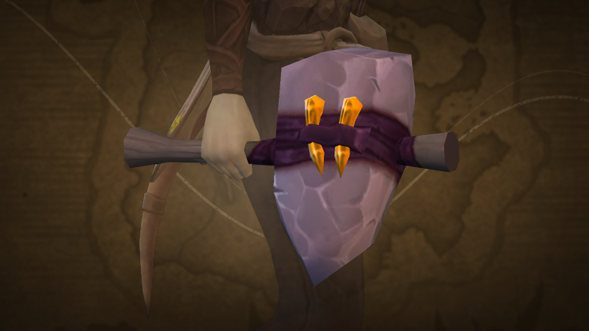 One-handed mace being held by a character.