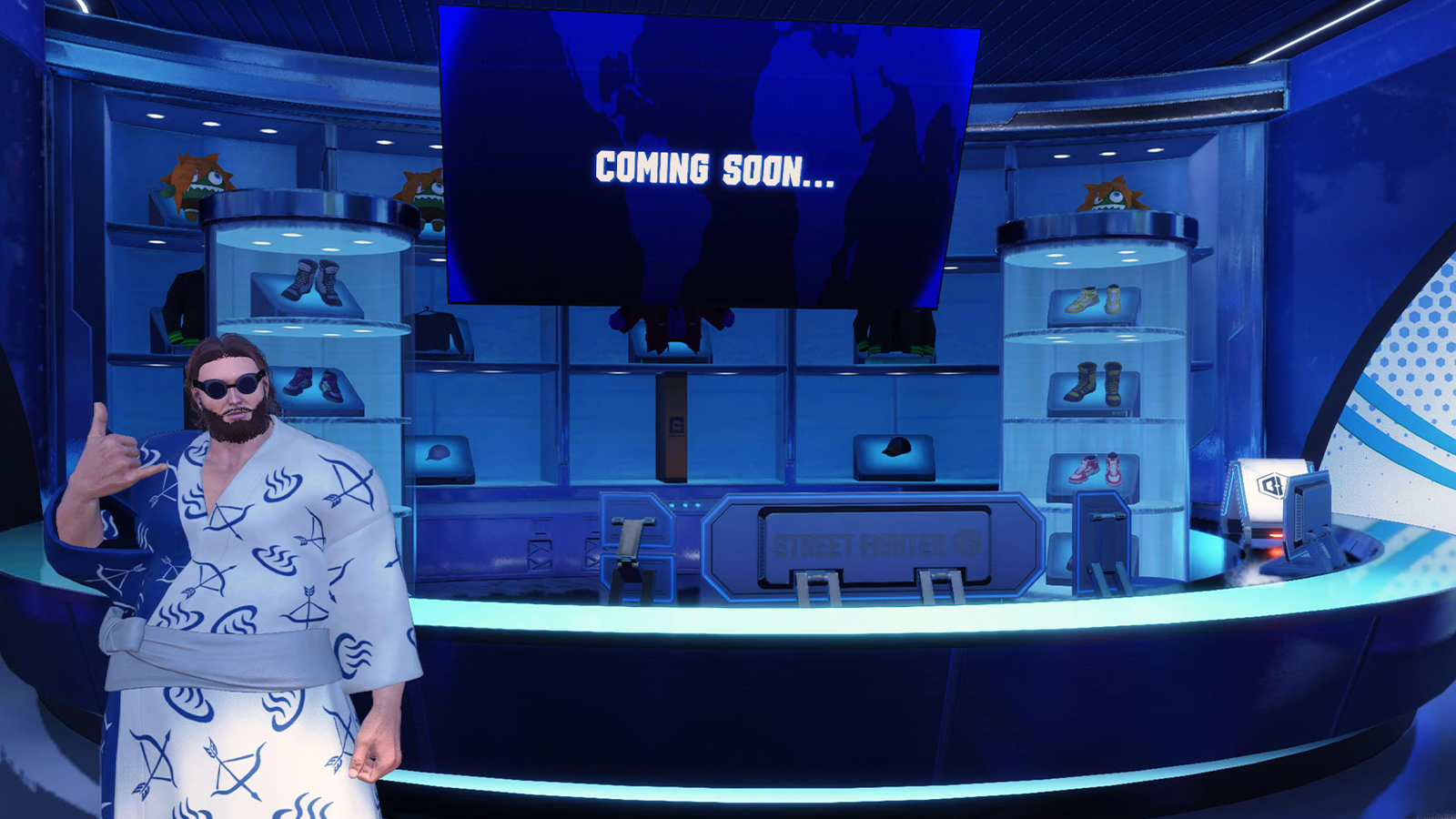 A stand in the Battle Hub of Street Fighter 6 marked as