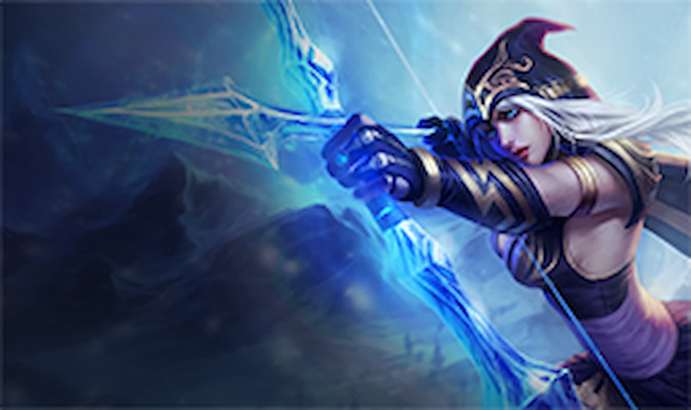 TFT Set 9 Ashe firing a frozen arrow. Both her arrow and bow glow a bright blue