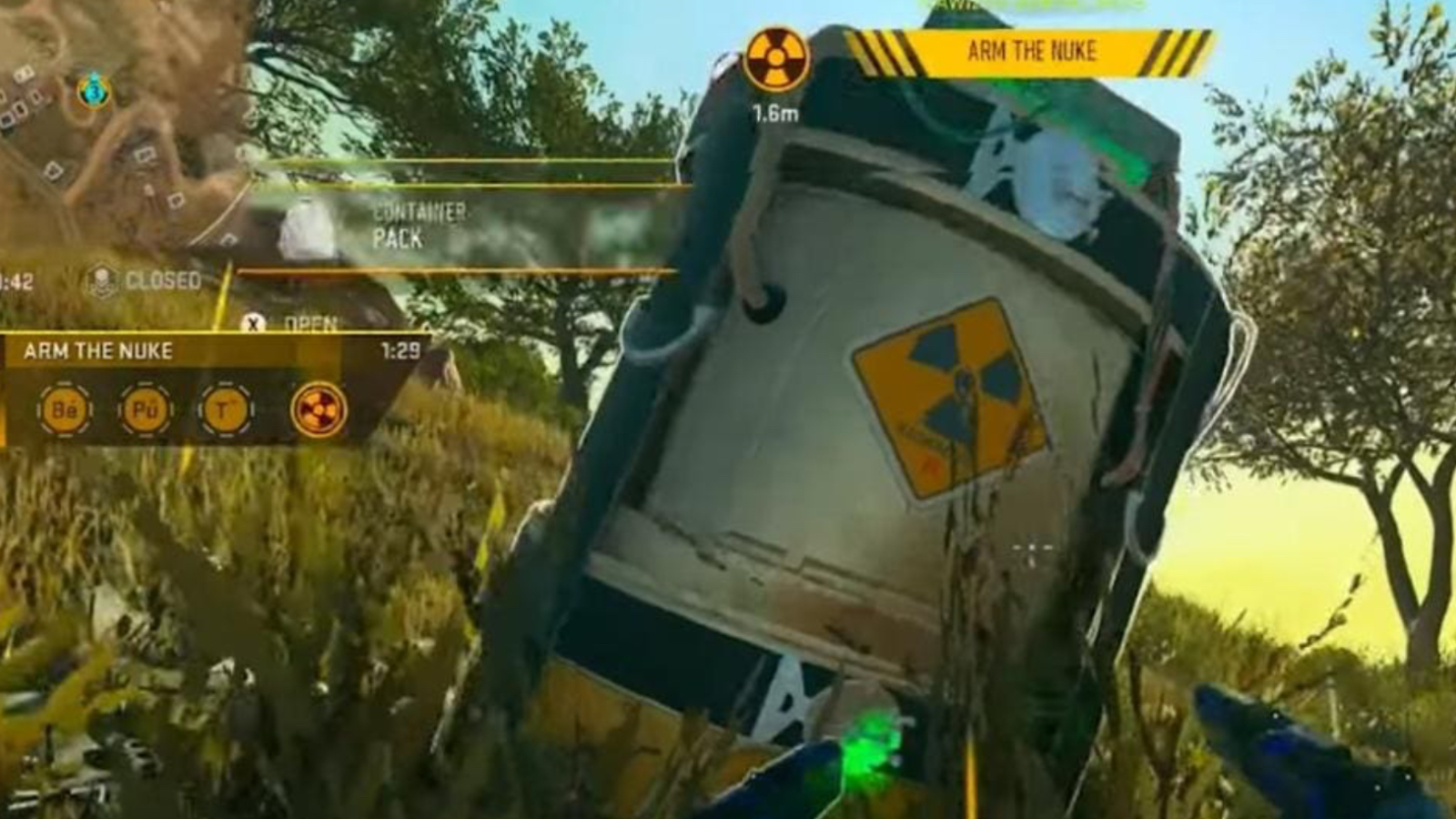 A nuke in Warzone 2 waiting to be armed by a player.