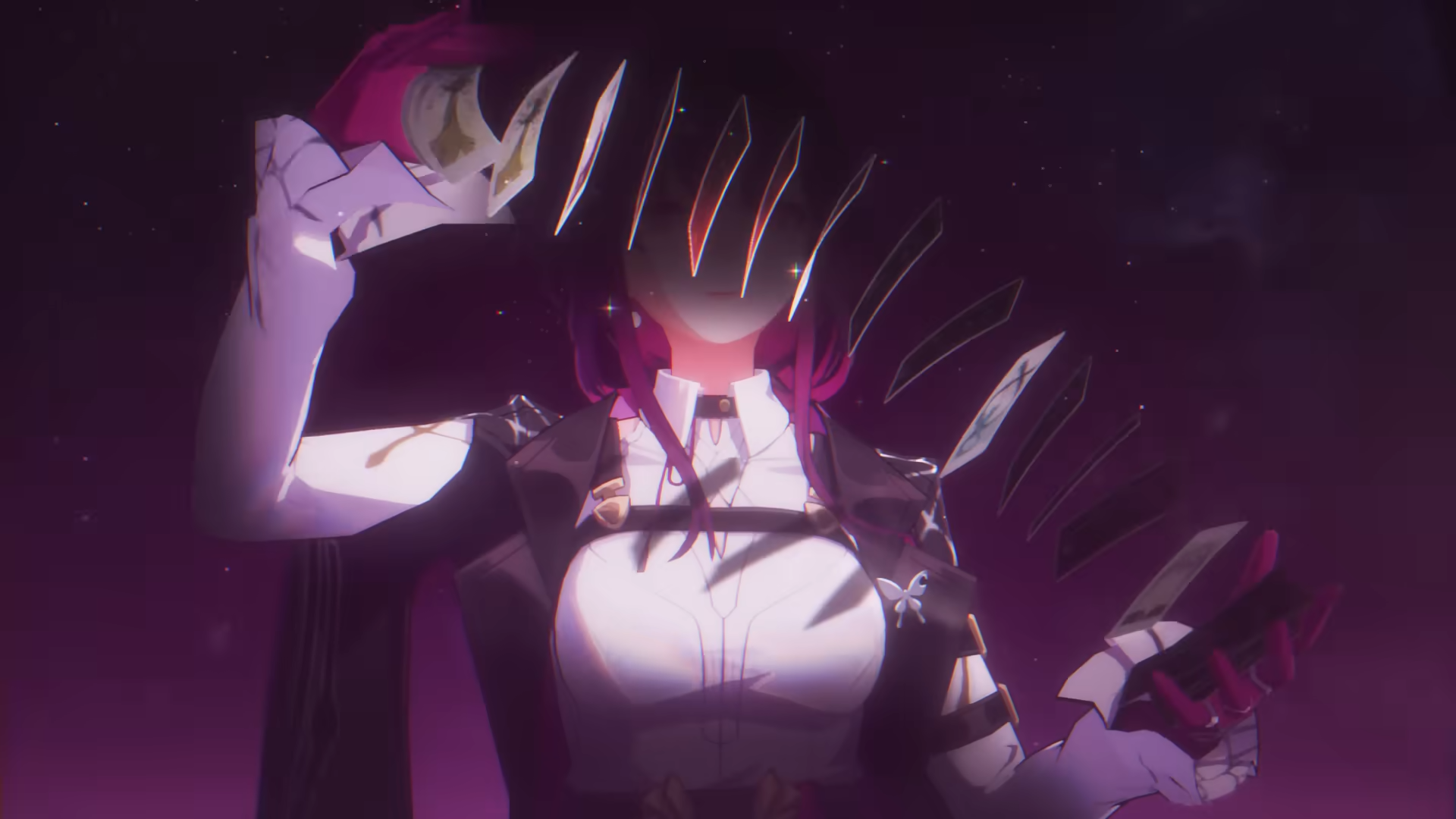 Kafka playing with a deck of cards.