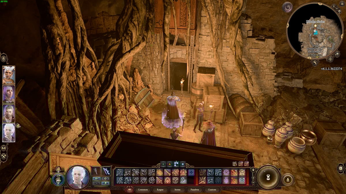 Hidden stairs in the Zhentarim basement in bg3