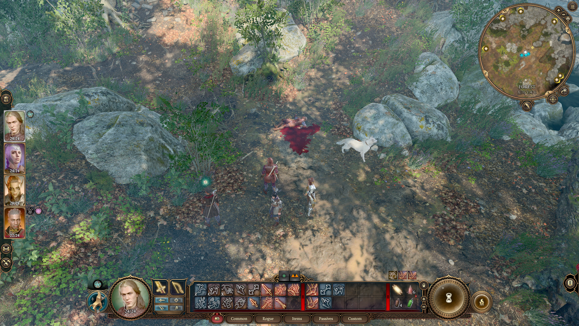 Scratch walking around his master who has passed away.