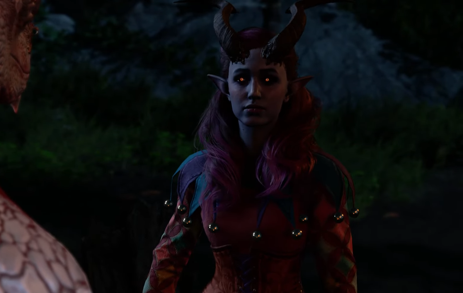 Alfira, a blue tiefling, in Baldur's Gate 3.