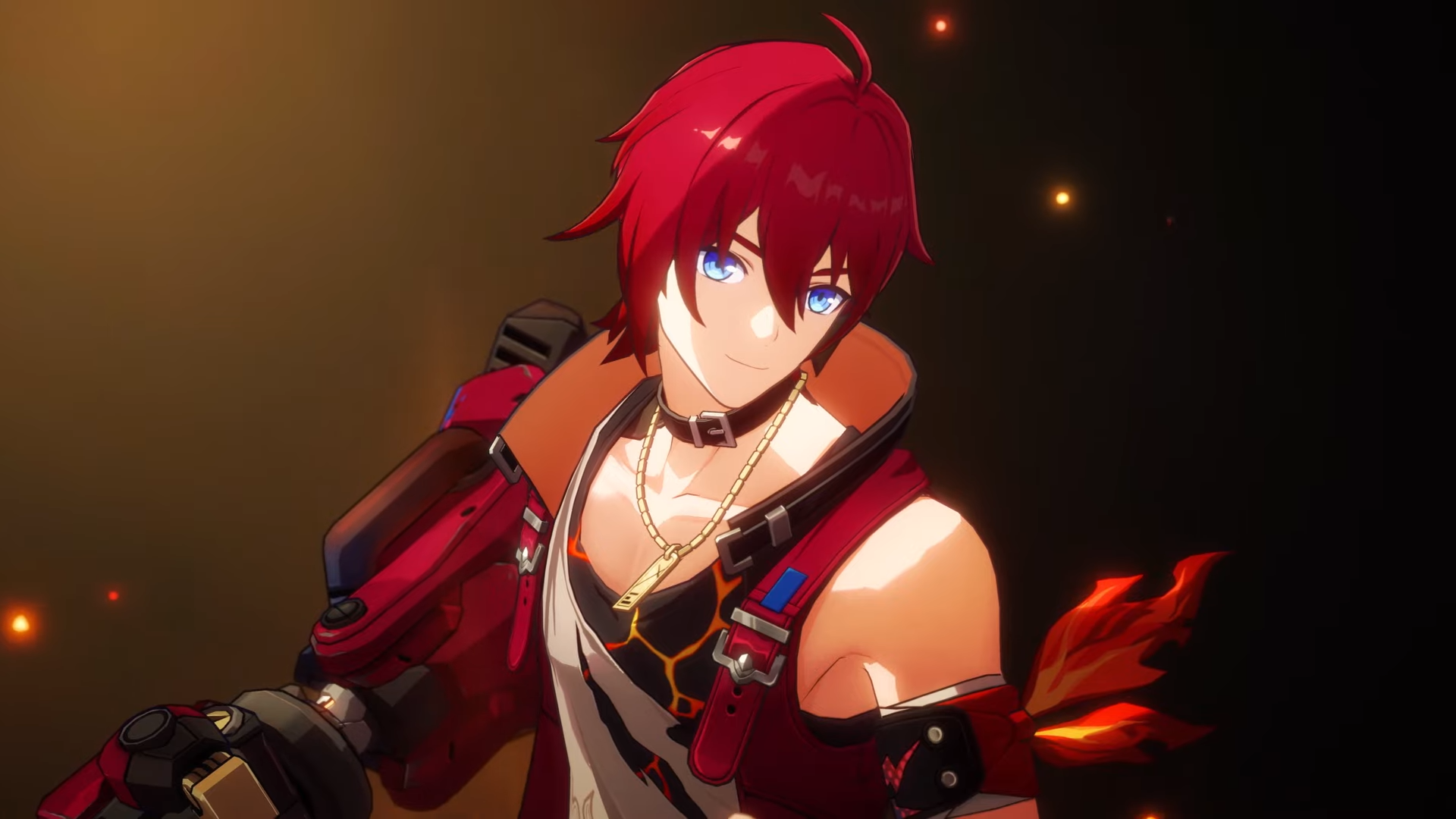 Luka smiling slightly.