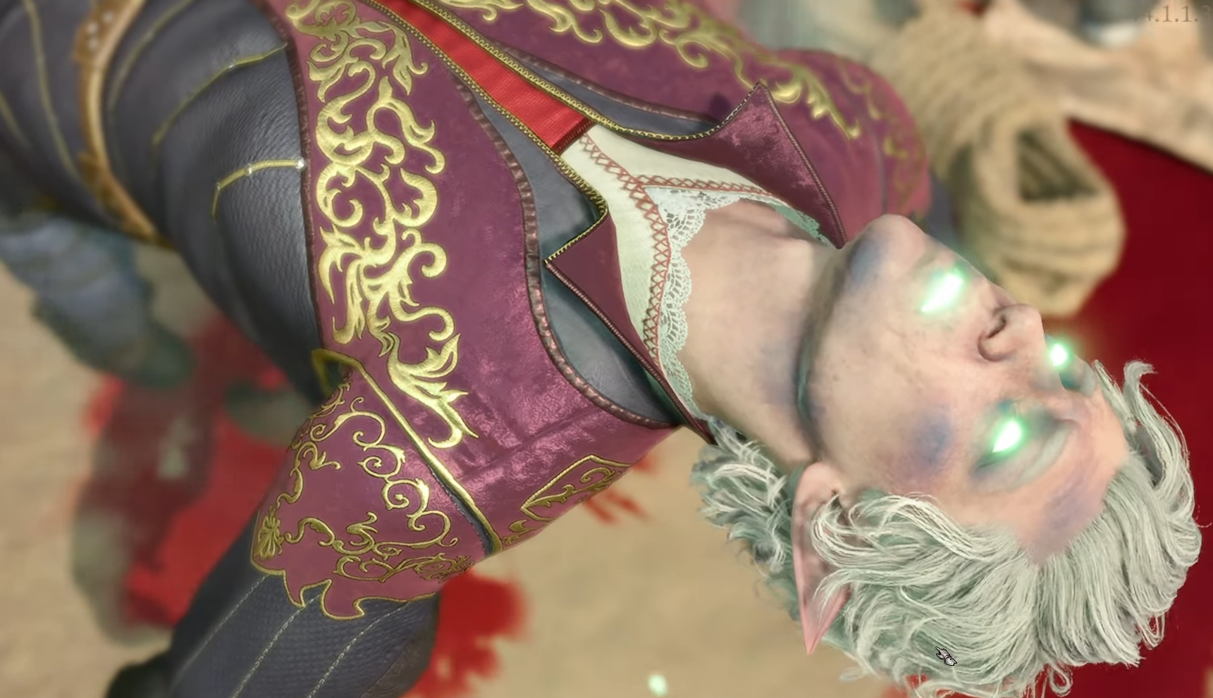 Image of a fallen party member, floating with a green light emitting from his eyes and mouth.