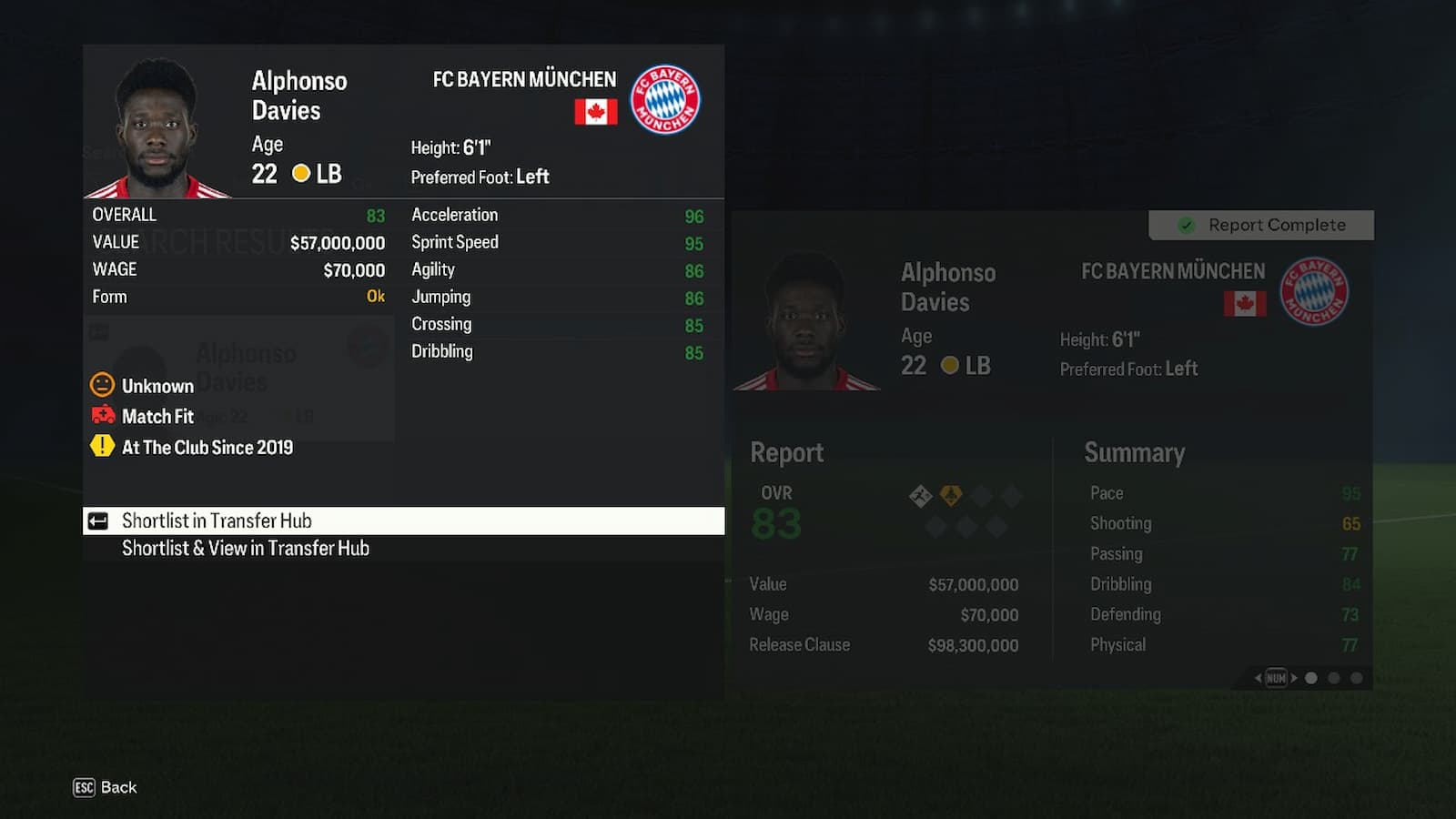 Image showing Alphonse Davies in EA FC 24.