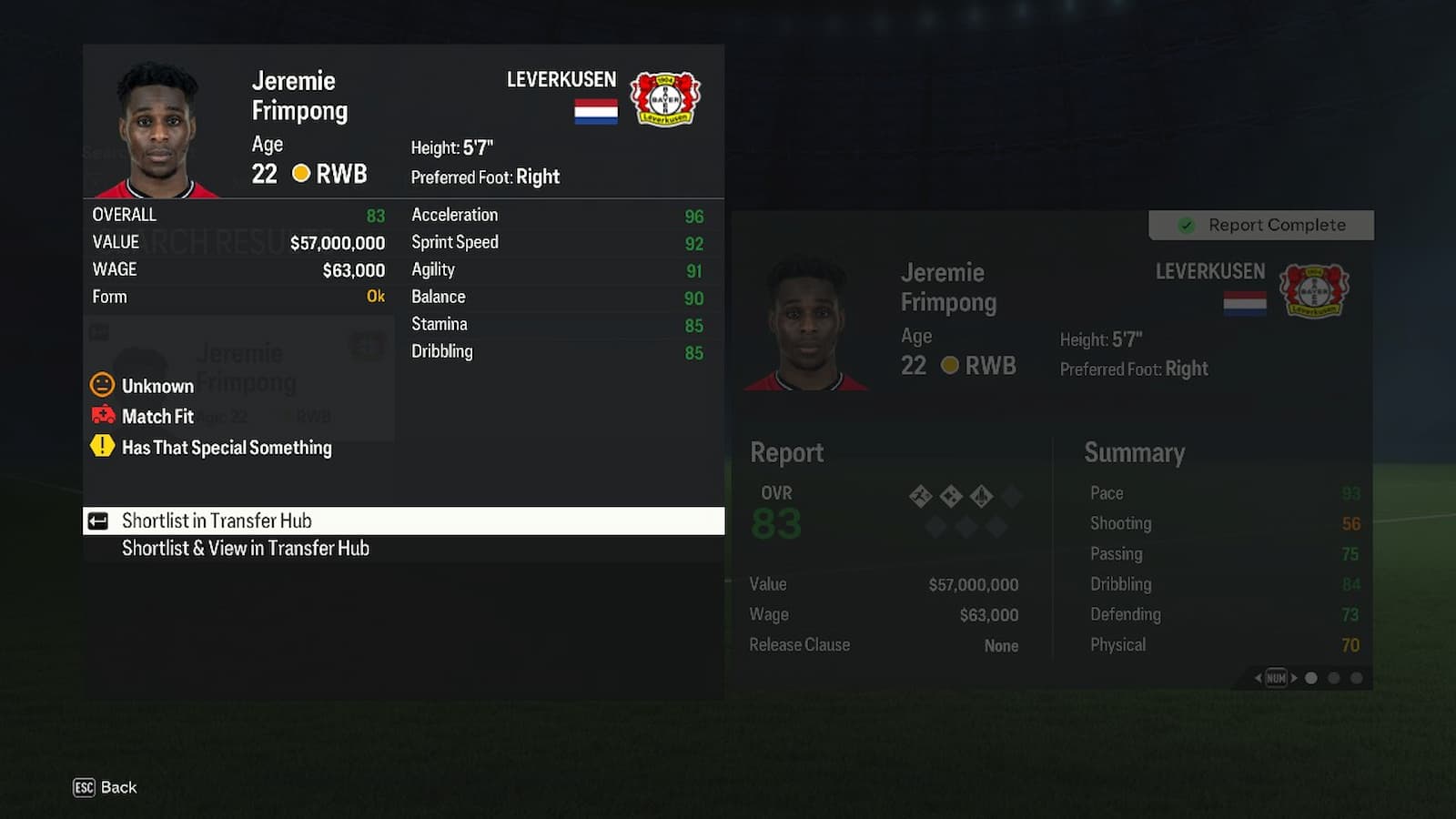 Image showing Jeremie Frimpong in EA FC 24.