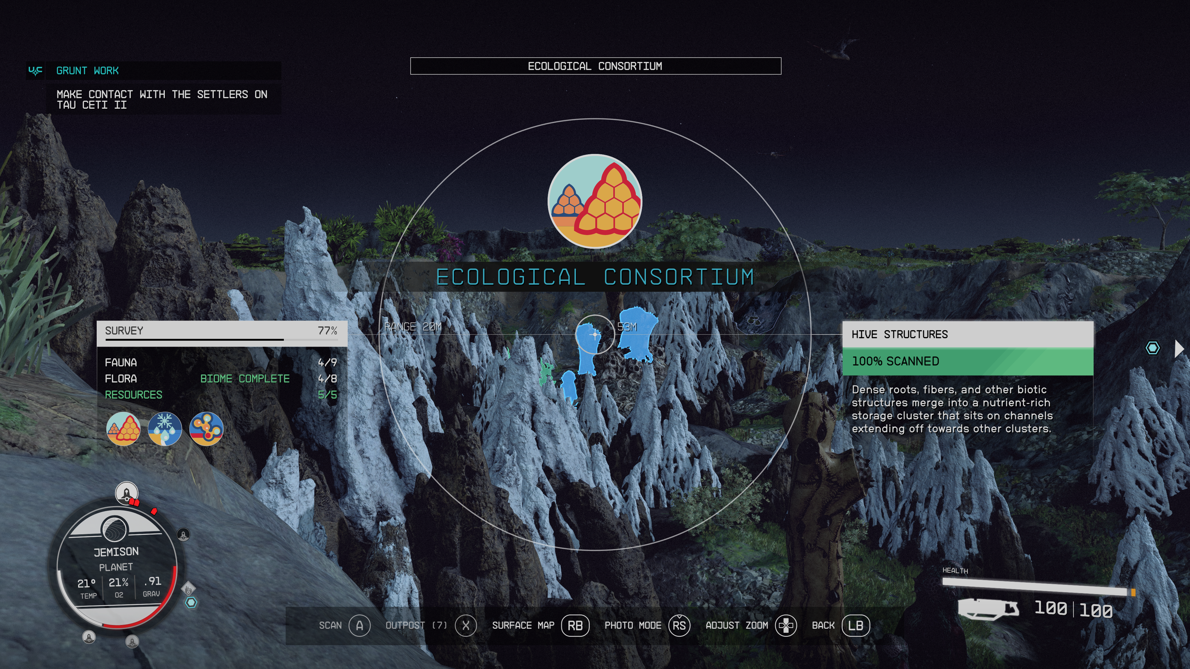 Scan of an ecological consortium in Starfield