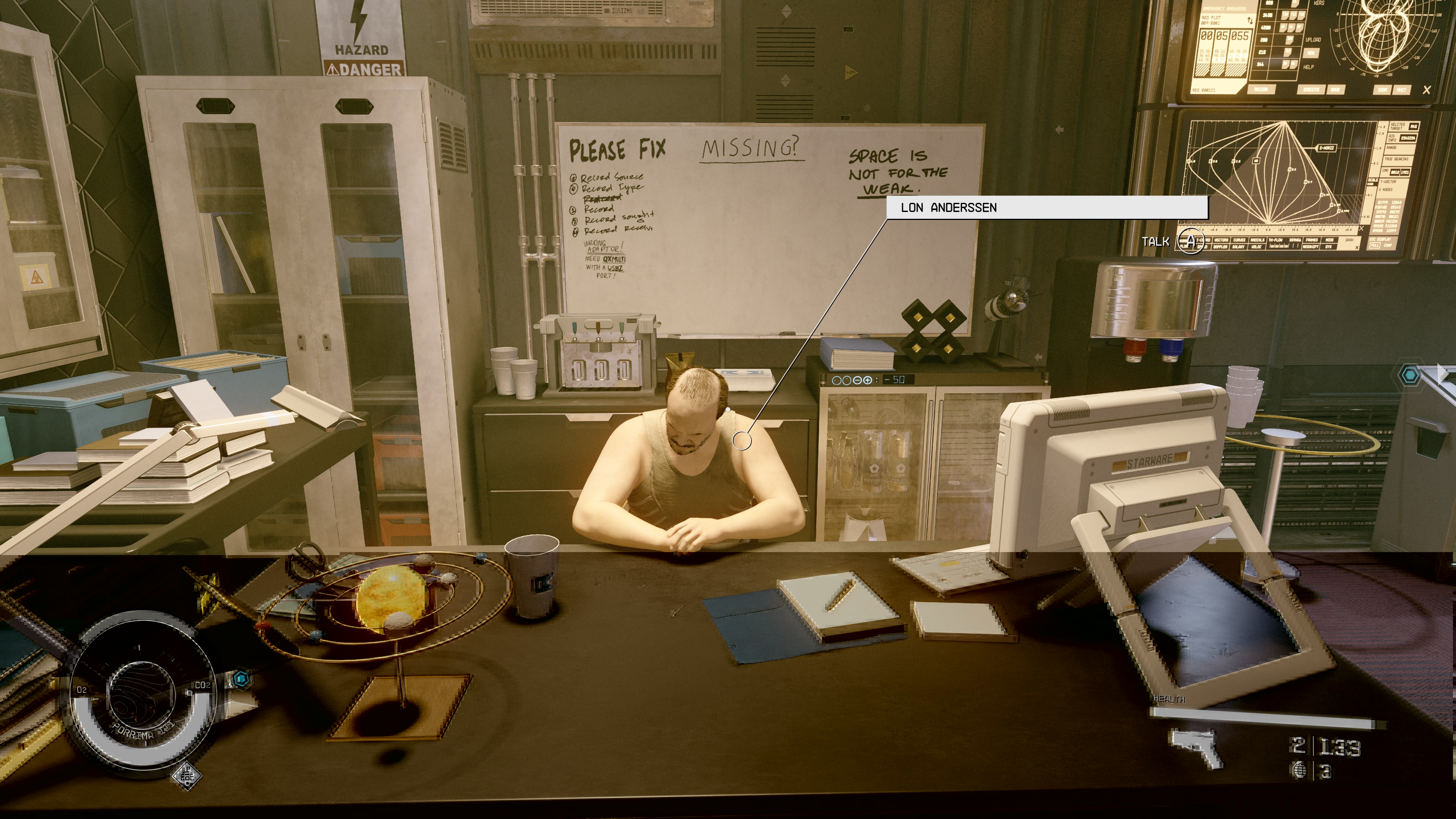 An in-game shot of the character Lon Anderssen in the sci-fi game Starfield.