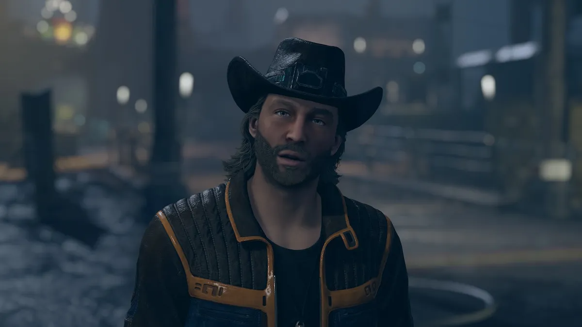 Sam Coe giving the player in Starfield a blank expression.