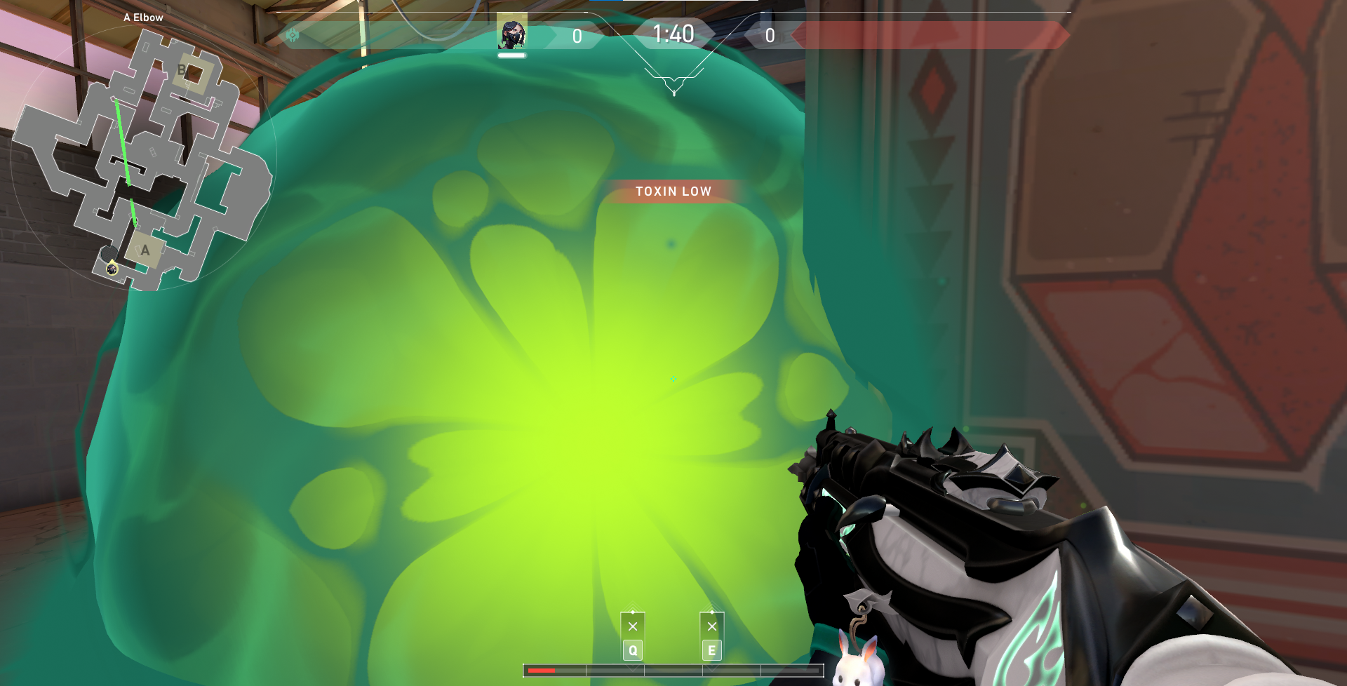 Viper A Site defense setup on Sunset, VALORANT.