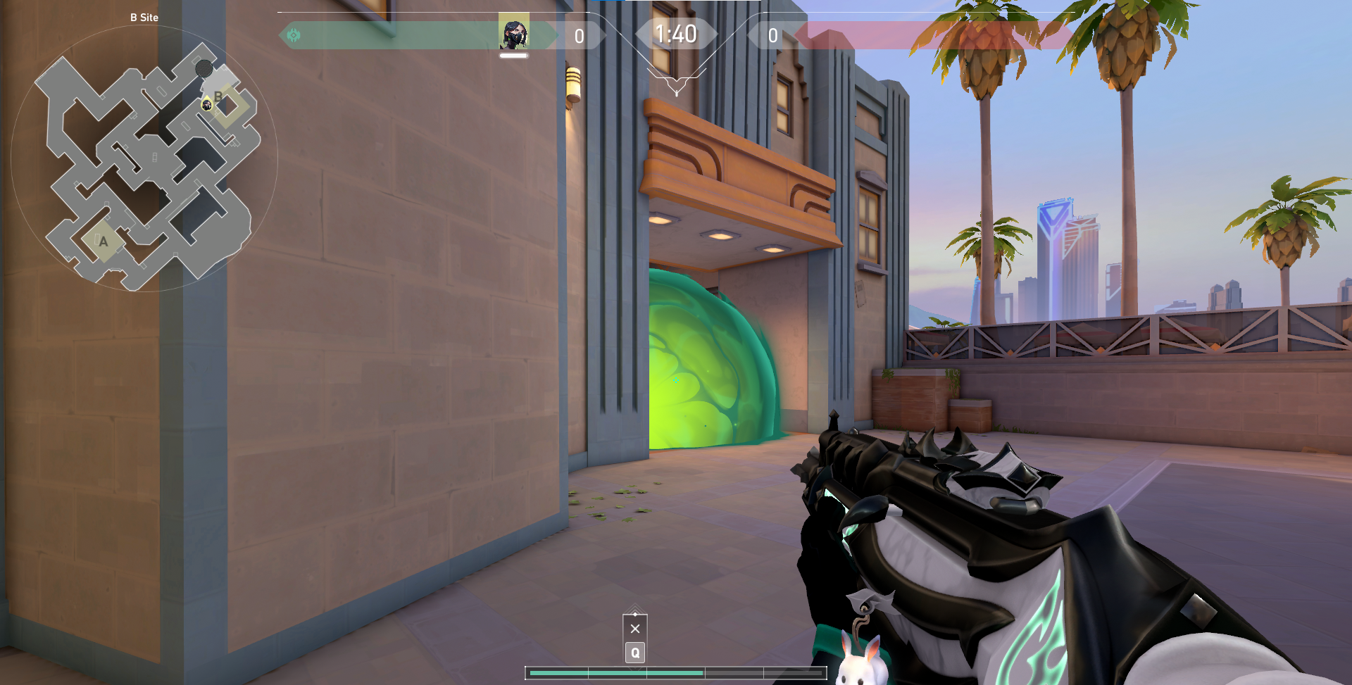 Viper B Main Poison Cloud on Sunset, VALORANT.