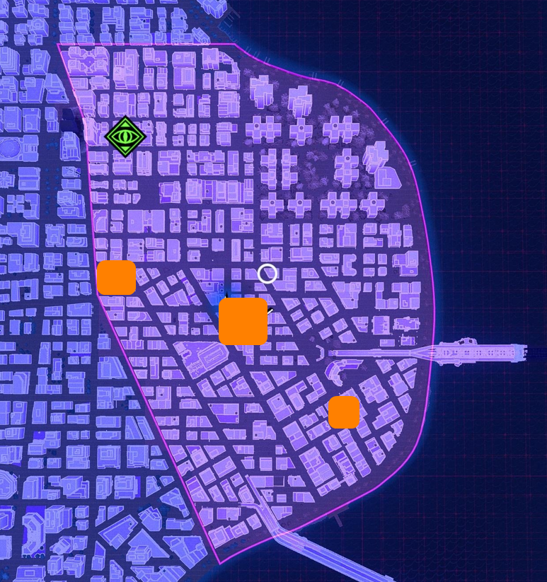 Locations of Spider-Bots in Chinatown.