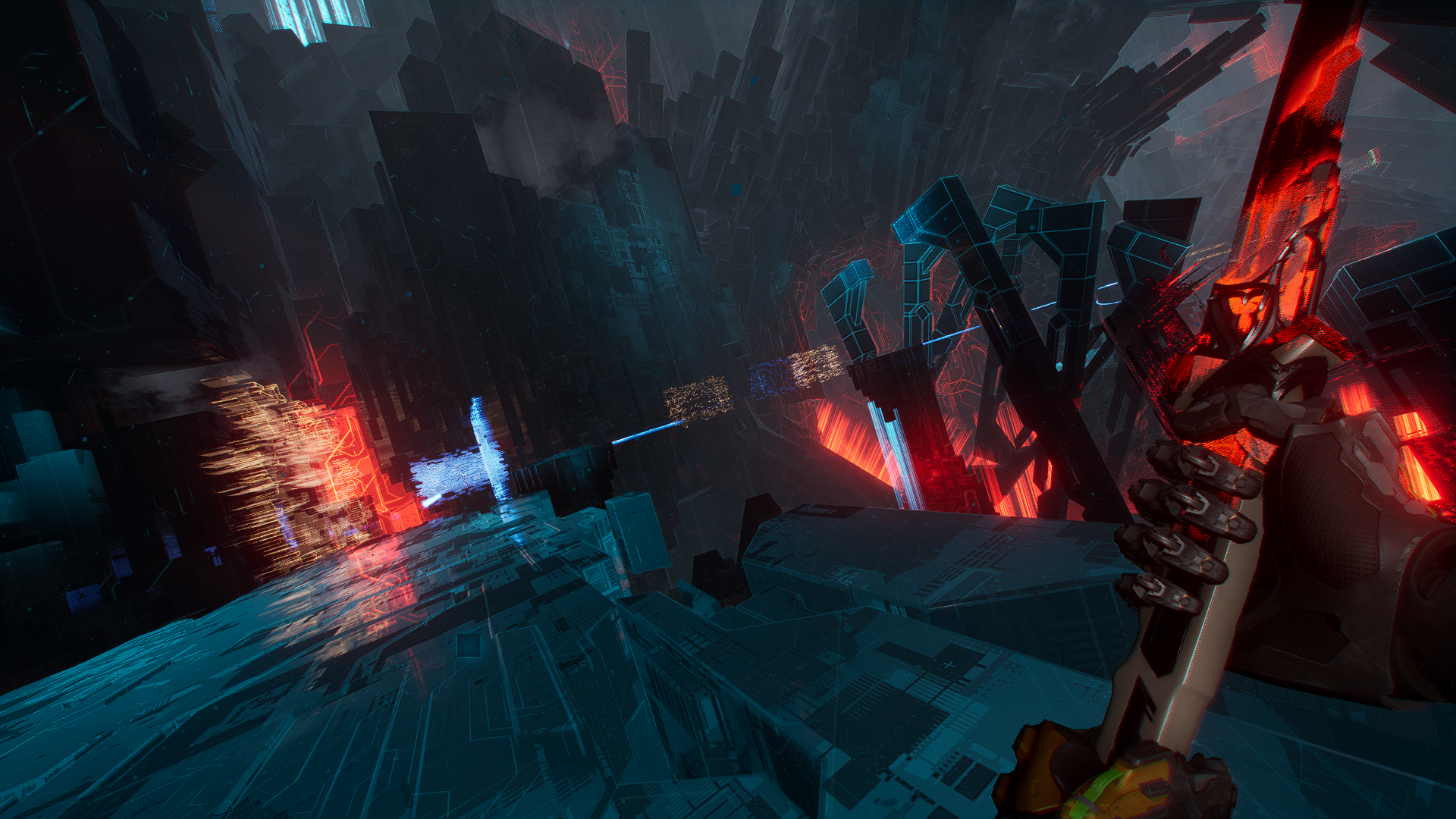 The inside of the Cyberspace accessed by hacking terminals in Ghostrunner 2.