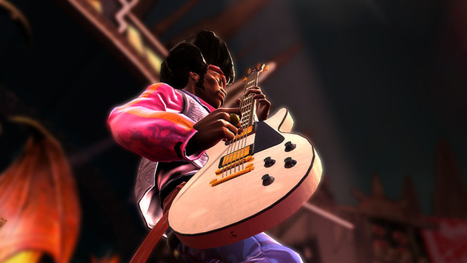 Guitar Hero 3 character playing on stage