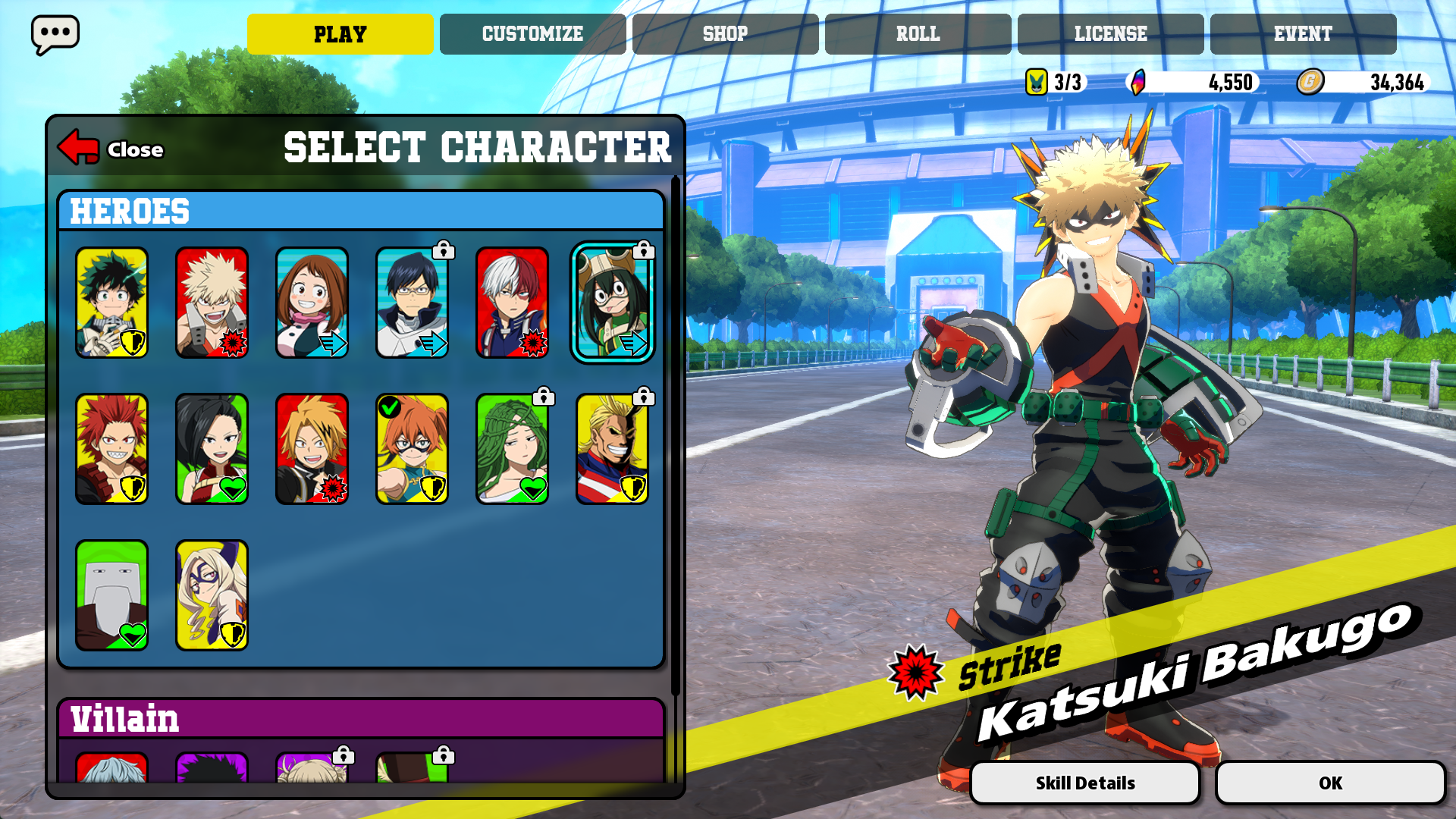 Katsuki Bakugo in My Hero Ultra Rumble