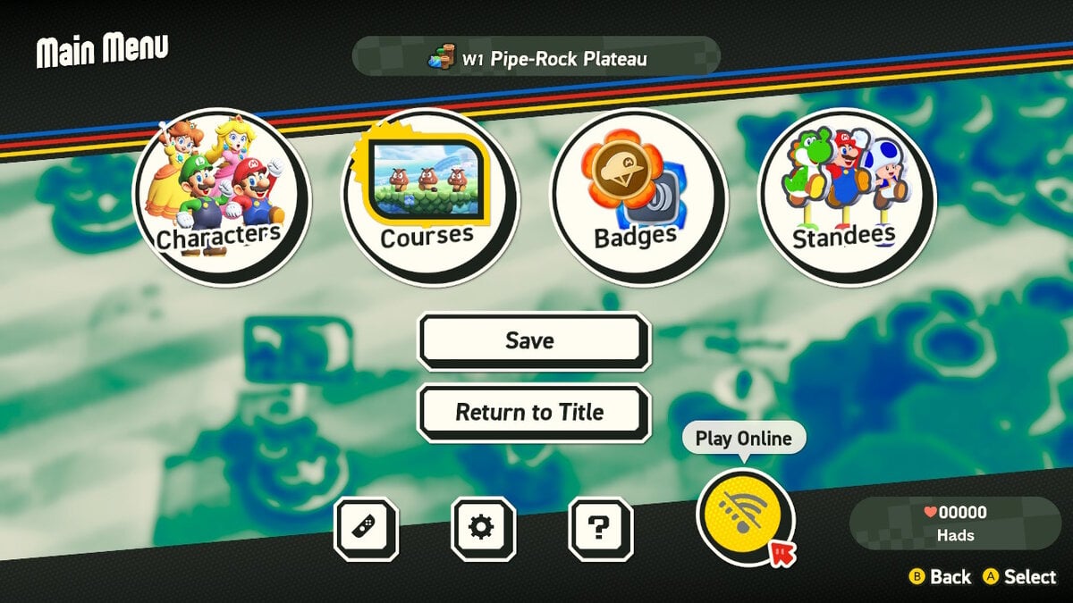 Super Mario Bros. Wonder Main Menu