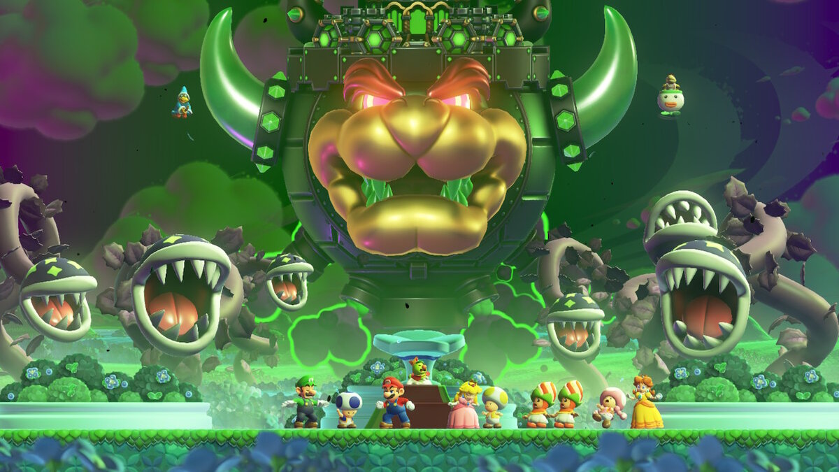Wonder Bowser with Piranha Clouds in Super Mario Bros. Wonder