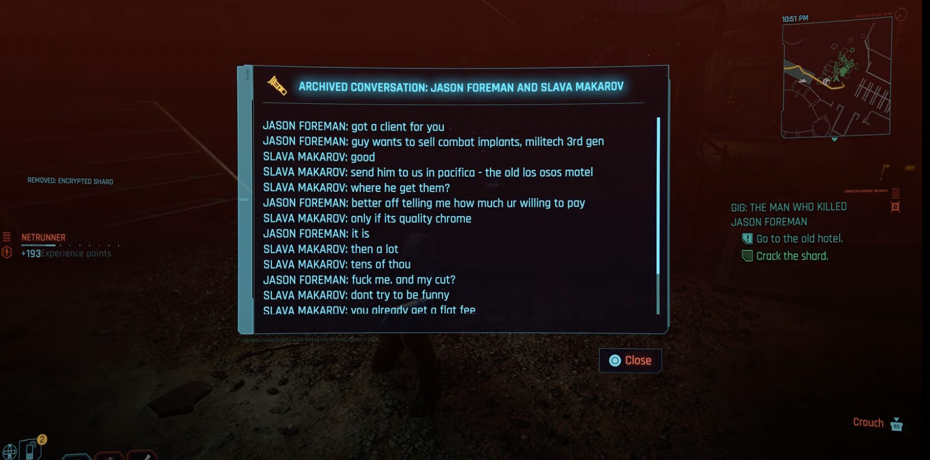 Conversation between Jason Foreman and Makarov encrypted on the