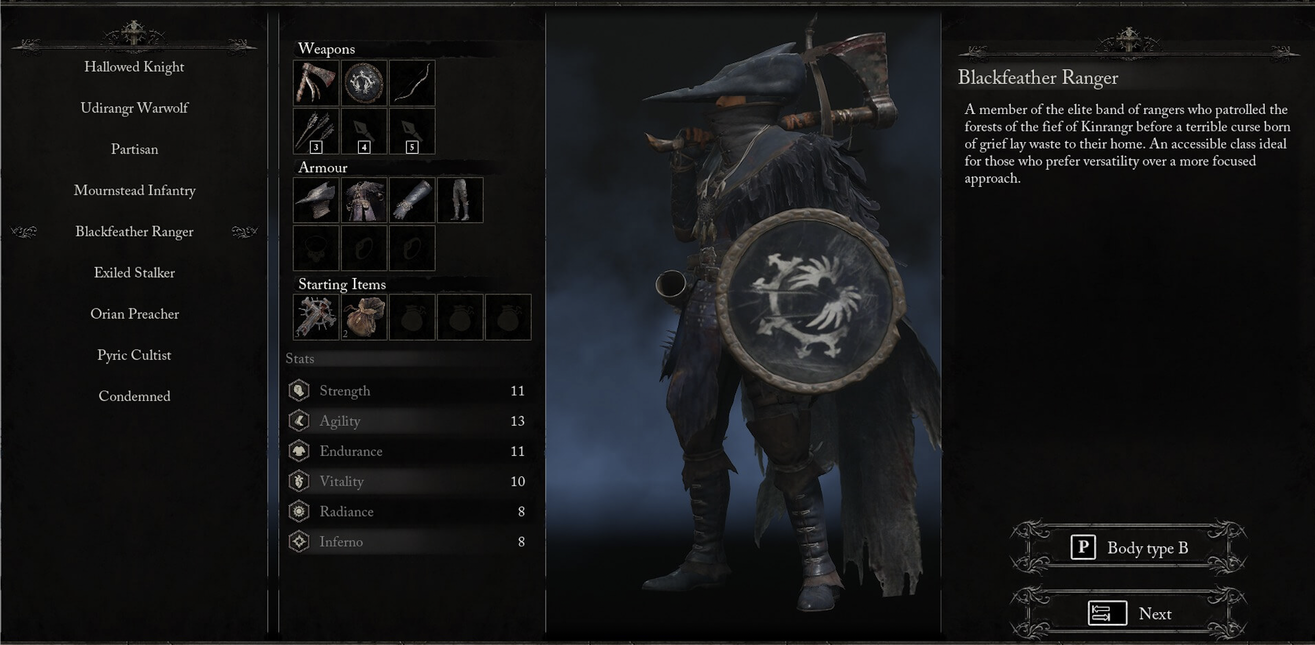 Info page for the Blackfeather Ranger in Lords of the Fallen.