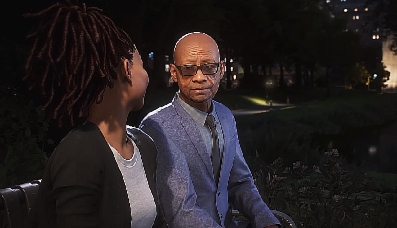 There is an image of an older black man with his grandchild, who is a grown woman.