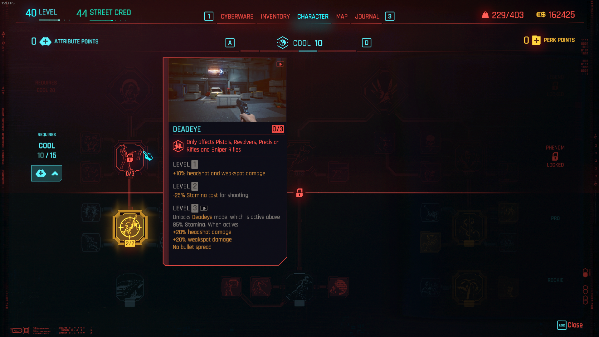 Cool perk screen from Cyberpunk 2077.