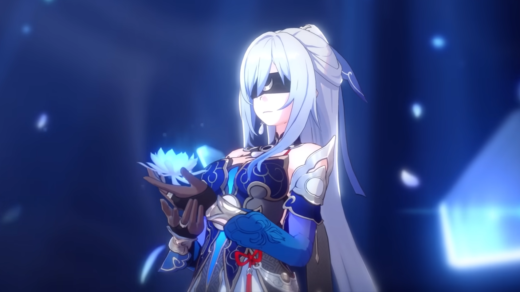 Jingliu holding an icy flower.