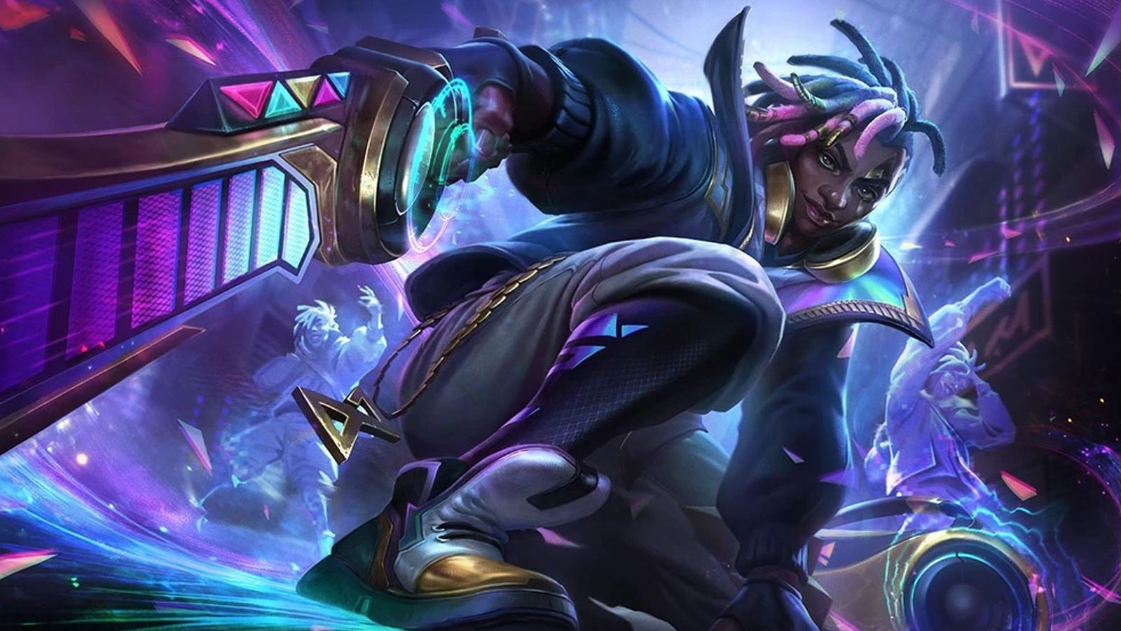 Breakout True Damage Ekko stares at the point of the camera in League of Legends