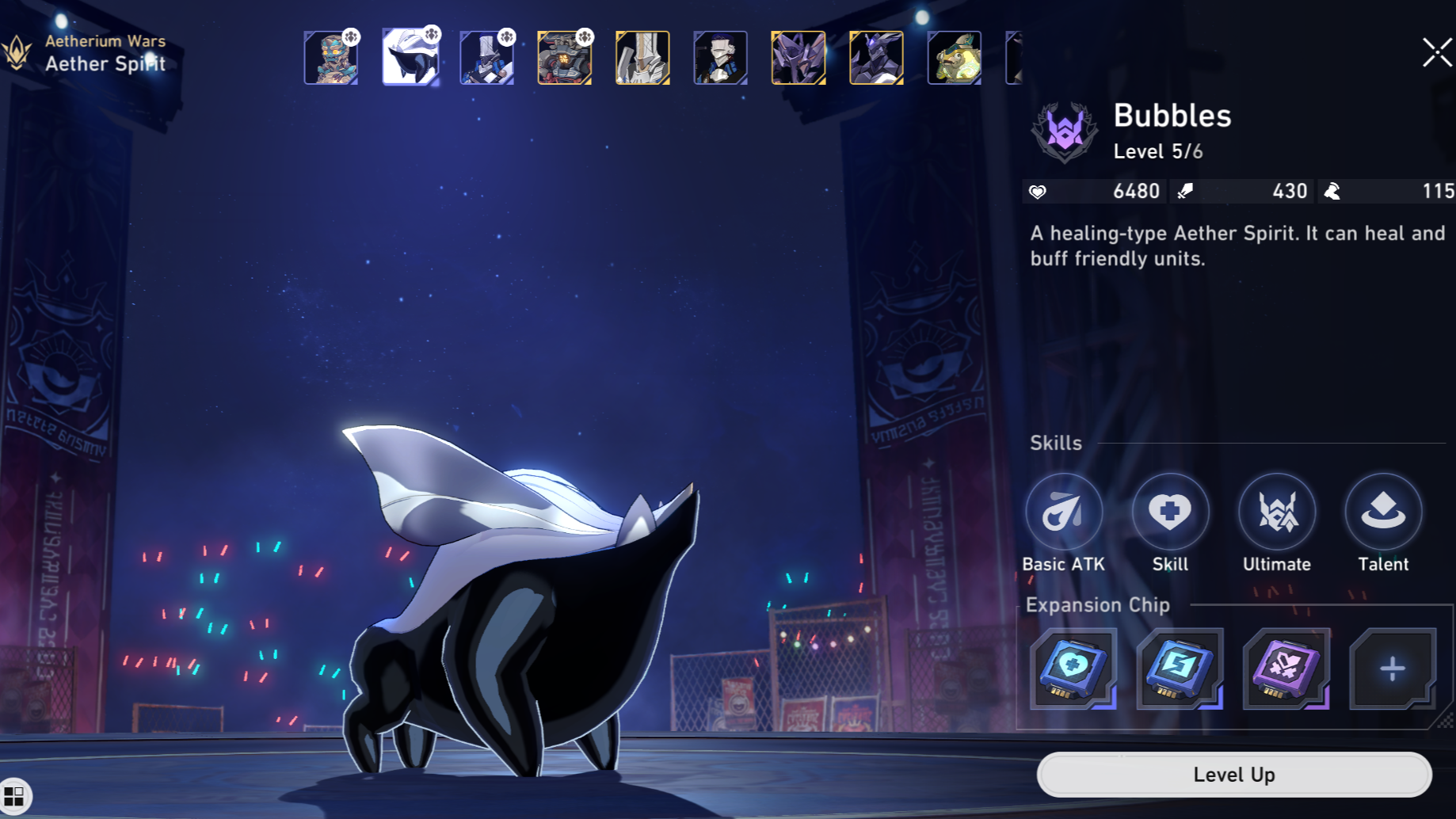 The level up page for a Wrap Trotter Aether Spirit in Honkai: Star Rail.