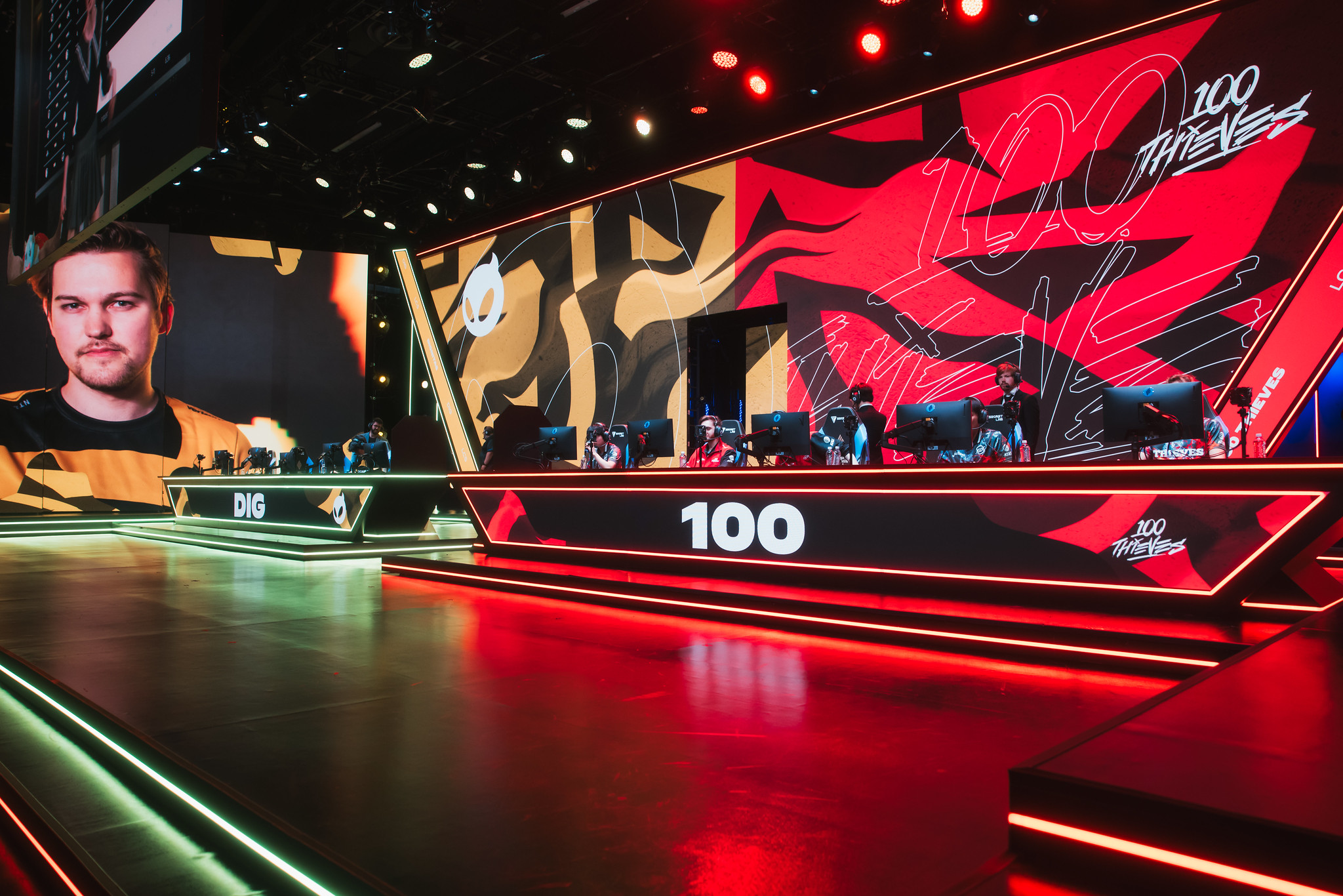 100 thieves red stage in LCS summer split