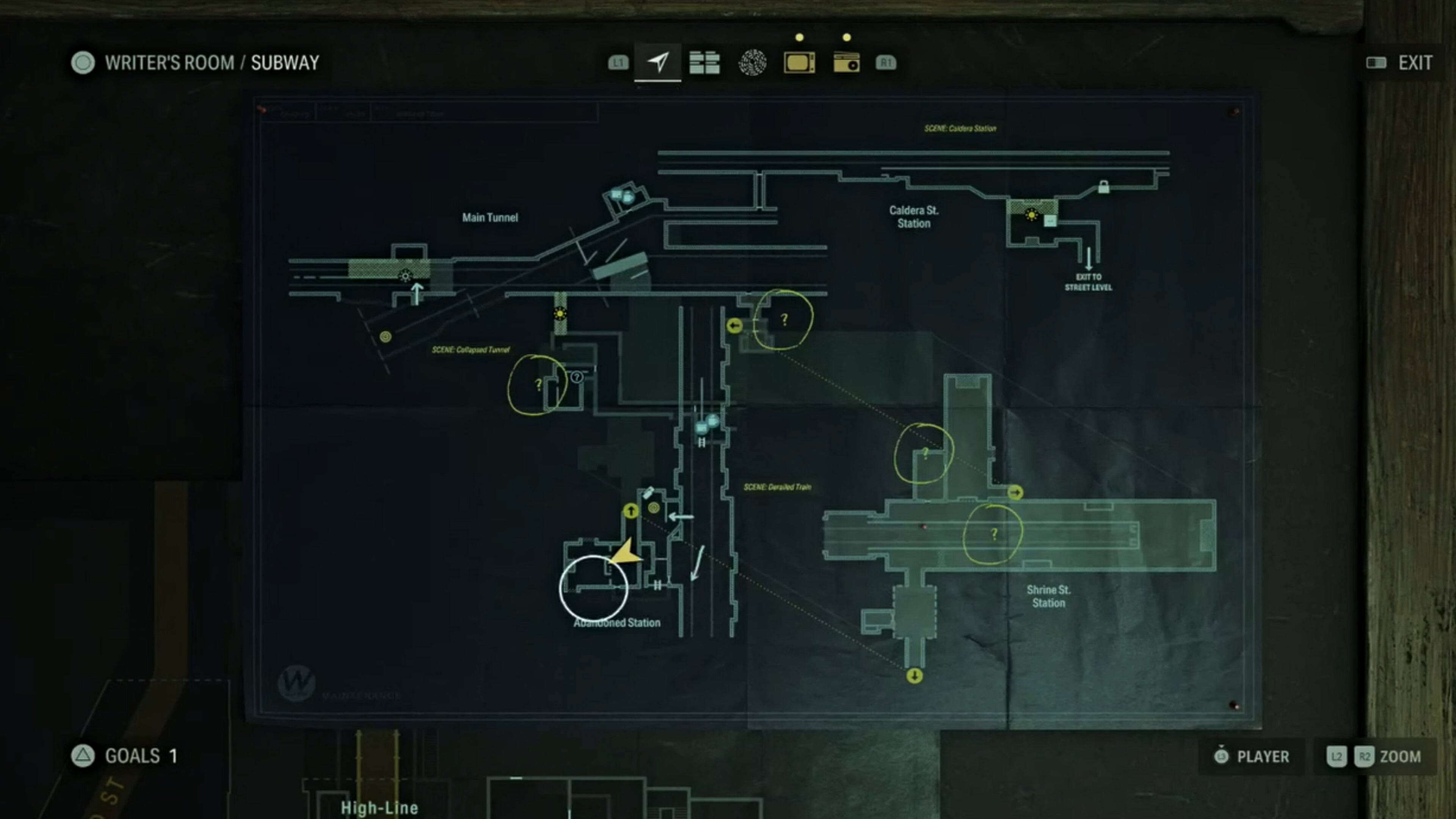 Alan Wake 2: Words of Fix location in Abandoned Station of Caldera Subway