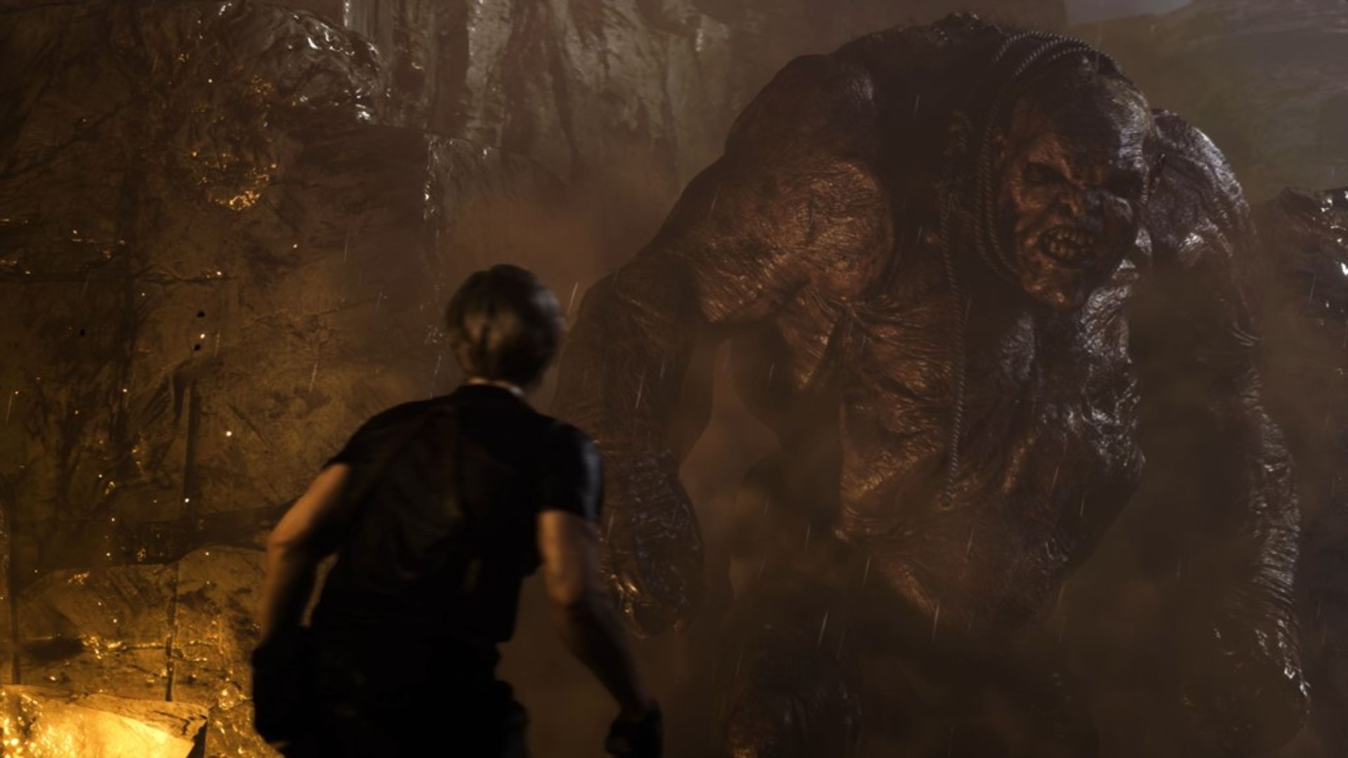 leon and el gigante in resident evil 4 remake