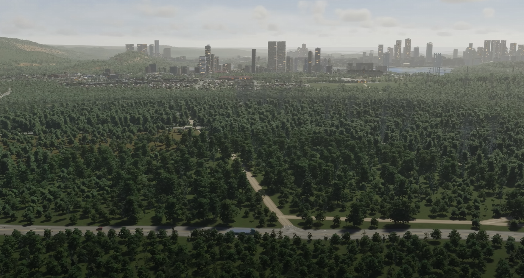Trees in Cities Skylines 2.