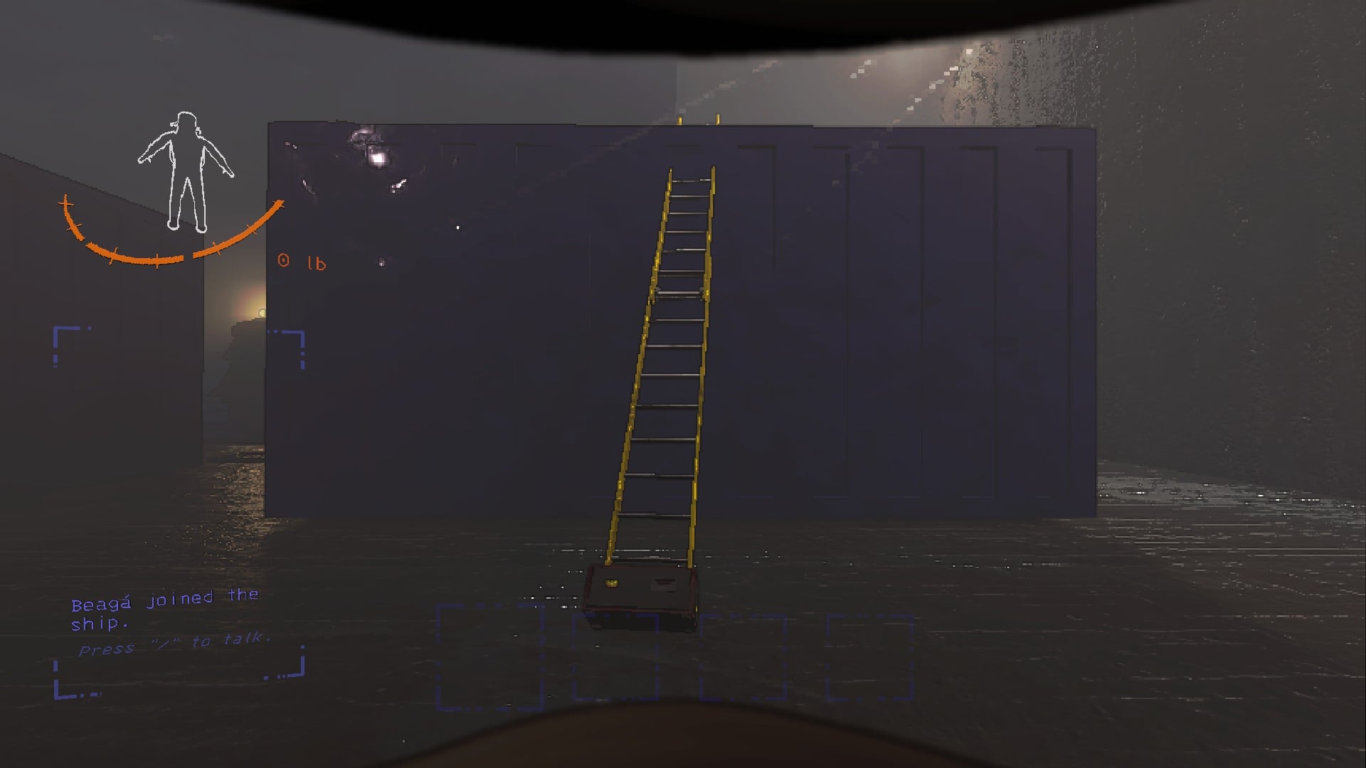 Lethal Company's Extend Ladder on a container.