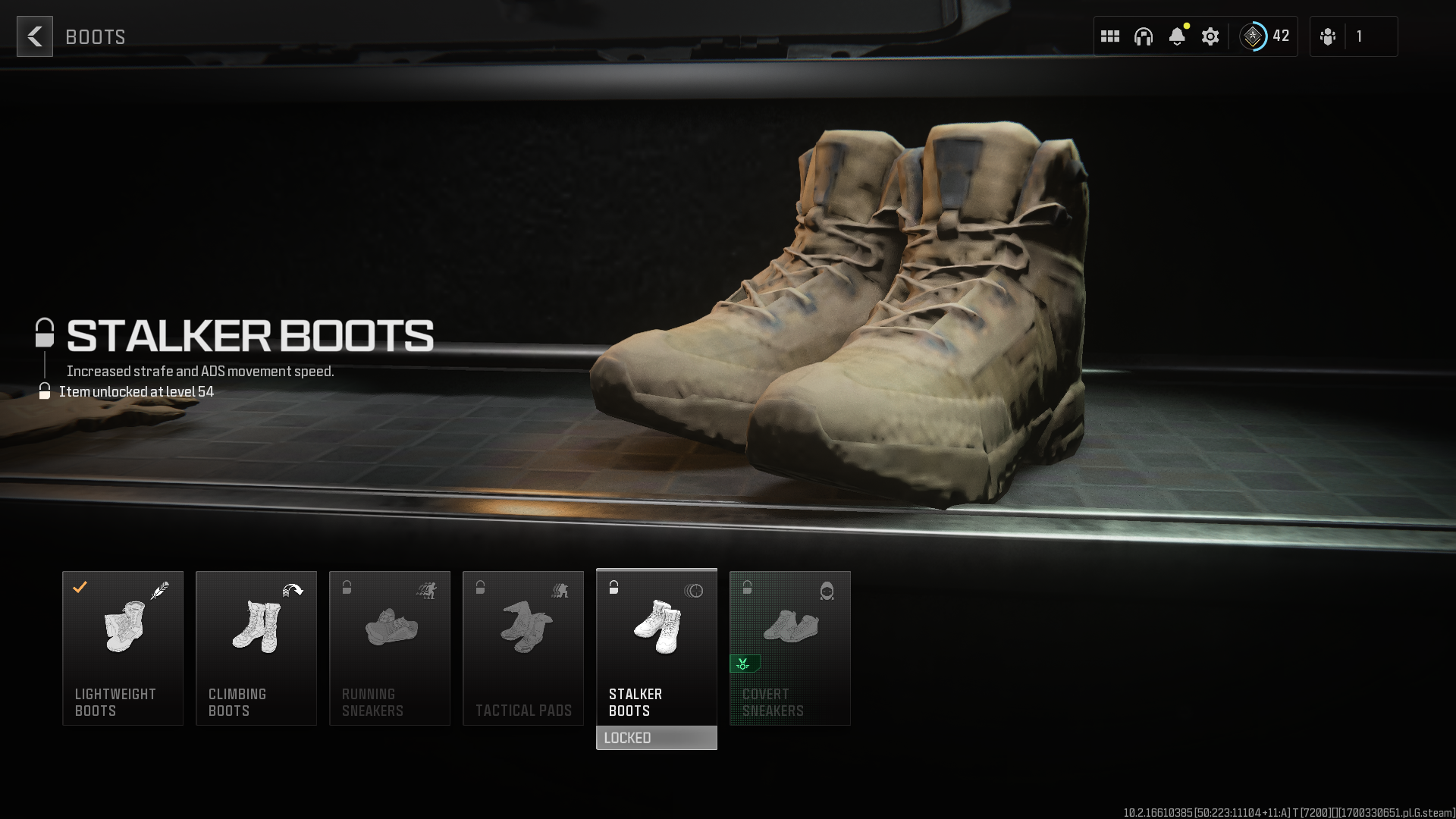 Image of the Stalker Boots in Modern Warfare 3.